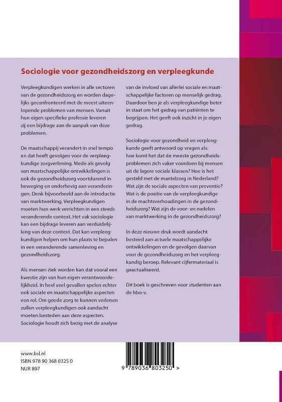 Sociologie voor gezondheidszorg en verpleegkunde achterkant