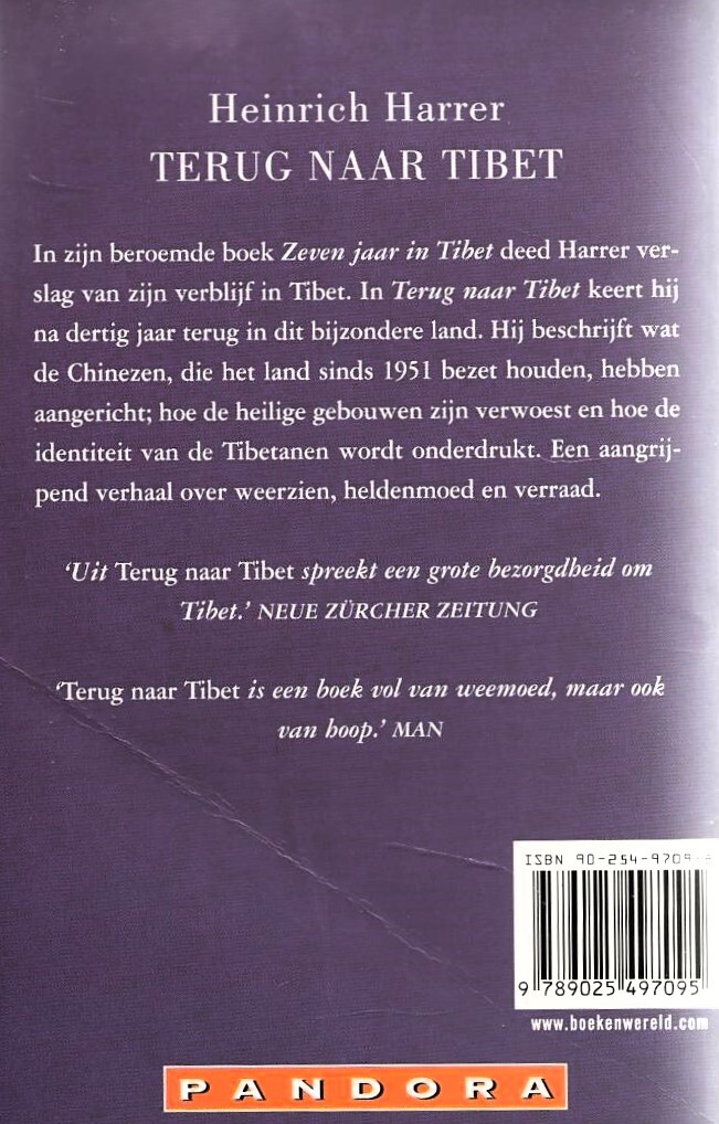Terug naar Tibet / Pandora atlas achterkant