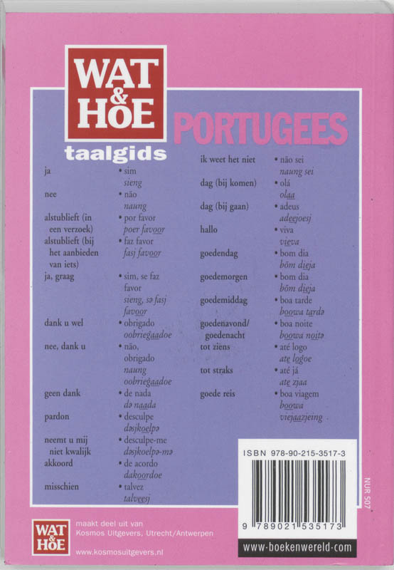 Wat En Hoe Taalgids Portugees achterkant