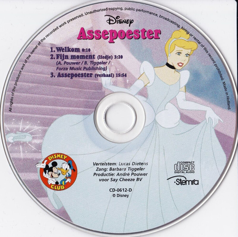Assepoester (+ CD) / Disney Boekenclub achterkant