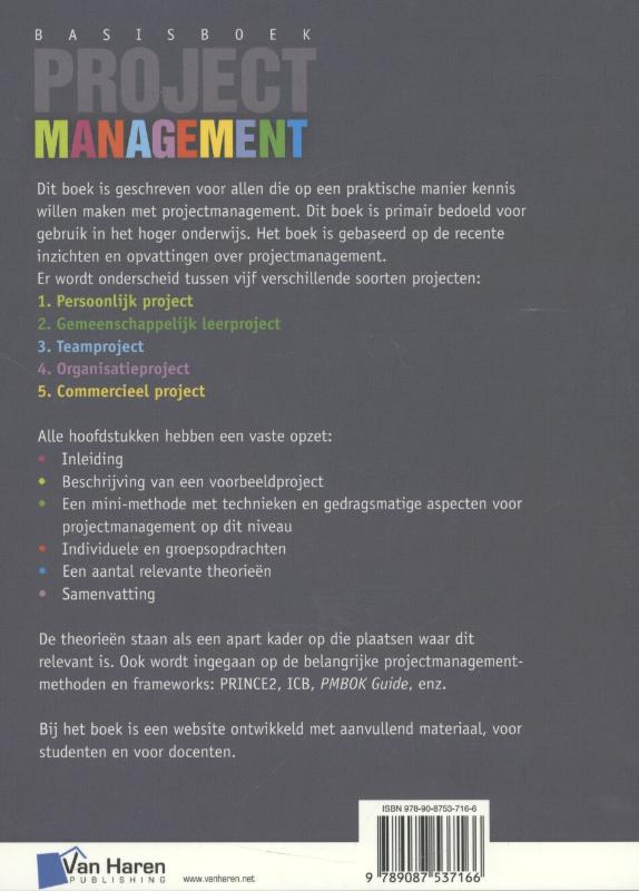 Basisboek projectmanagement achterkant