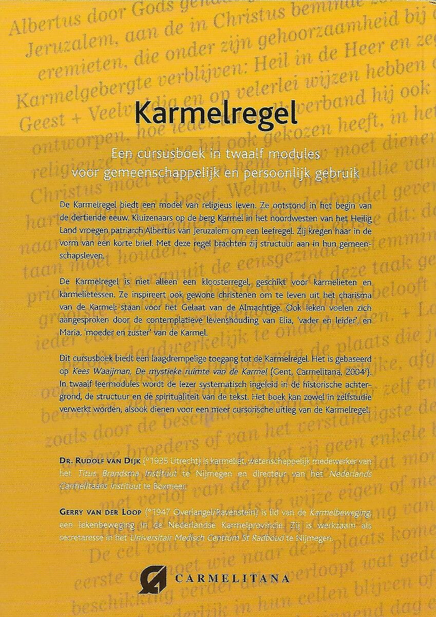 Karmelregel achterkant