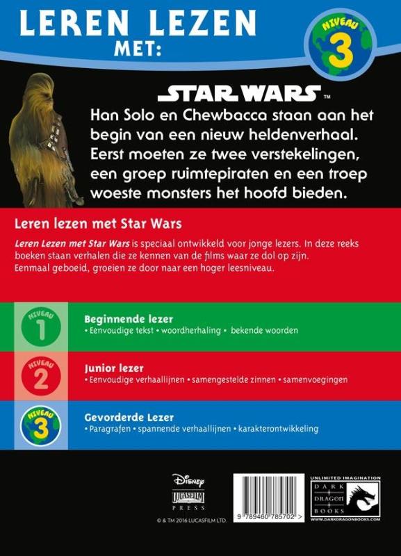 Star Wars  -  Leren lezen met Star wars 3 Han en Chewie keren terug achterkant