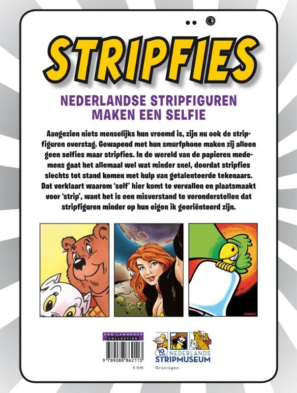 Stripfies - Nederlandse stripfiguren maken een Selfie achterkant
