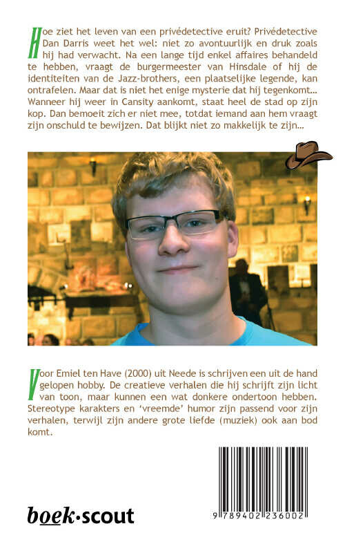 Dan Darris, Privédetective voor al uw Raadsels achterkant