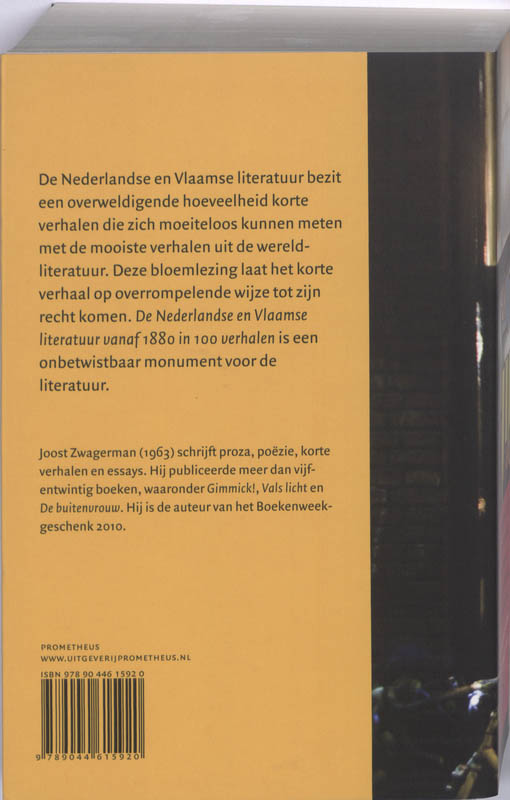 Nederlandse en Vlaamse literatuur vanaf 1880 in 100 verhalen achterkant