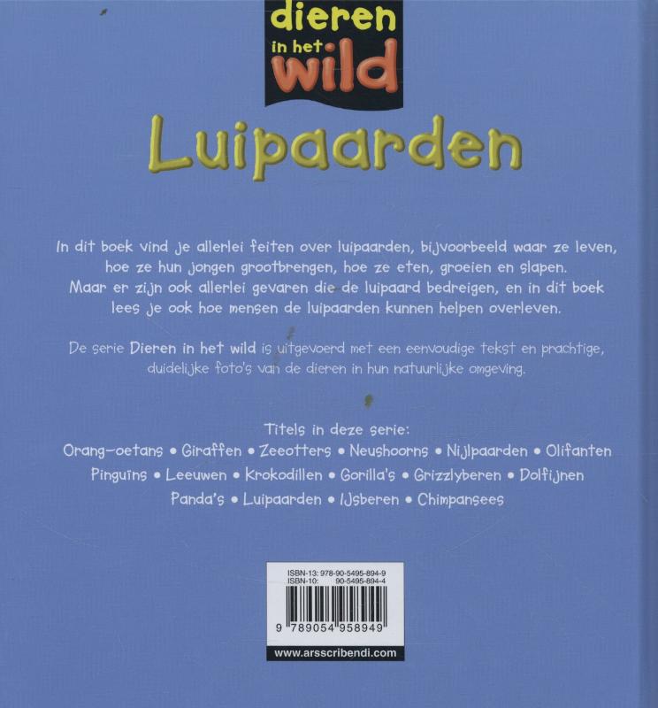 Luipaarden / Dieren in het wild achterkant