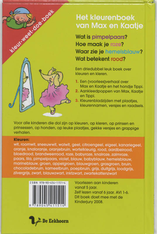 Het kleurenboek van Max en Kaatje Het kleurenboek van Max en Kaatje achterkant