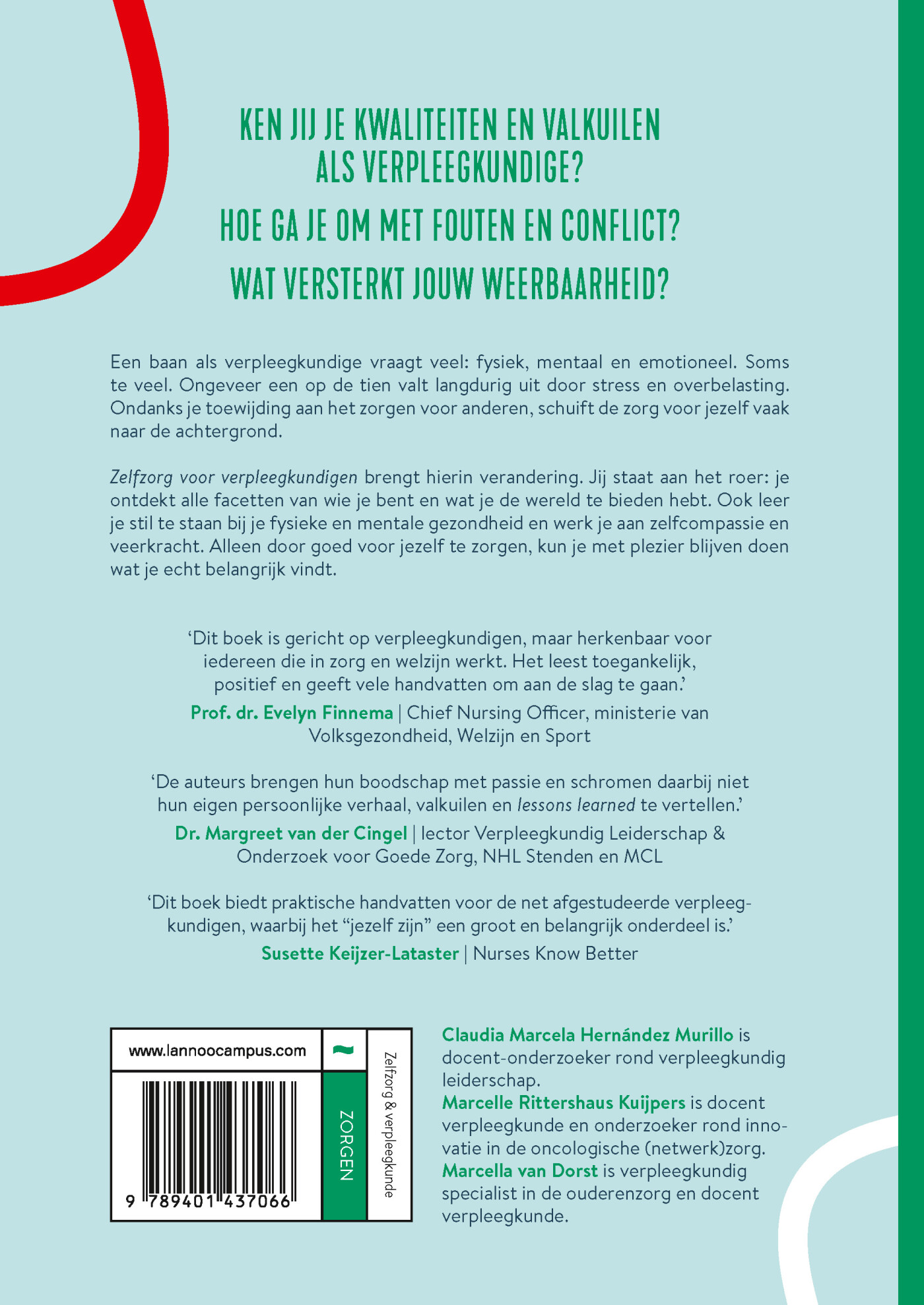 Zelfzorg voor verpleegkundigen achterkant