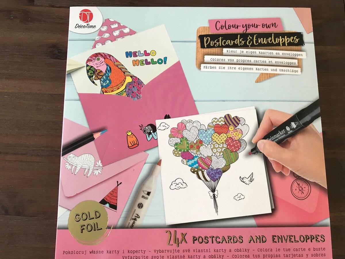 Kaarten en enveloppe - Hobby - Maak je eigen kaarten en enveloppes - kleuren - Knutselen