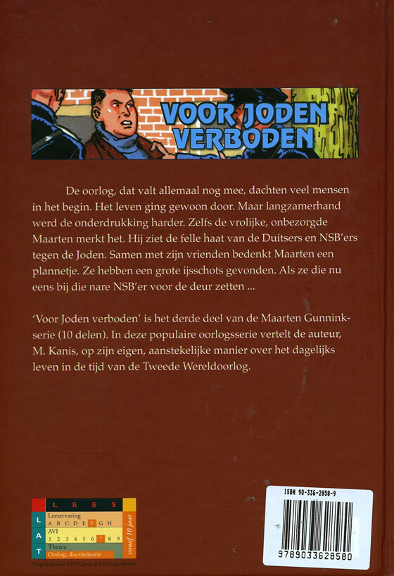 Voor Joden verboden / Maarten Gunnik serie / 3 achterkant