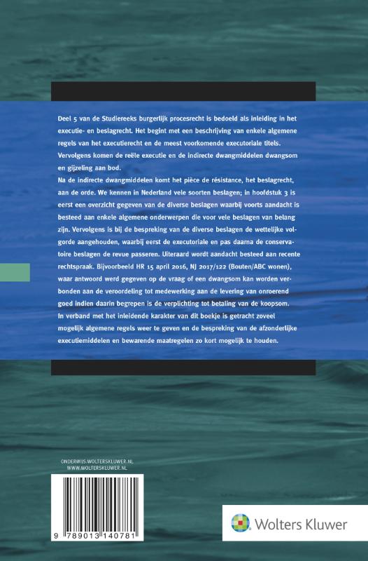 Executierecht / Studiereeks burgerlijk procesrecht / 5 Executierecht / Studiereeks burgerlijk procesrecht / 5 achterkant
