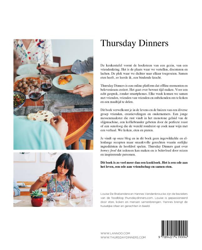 Thursday dinners achterkant