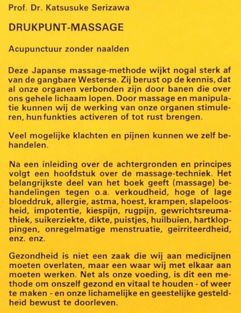 Drukpunt-massage / New age achterkant