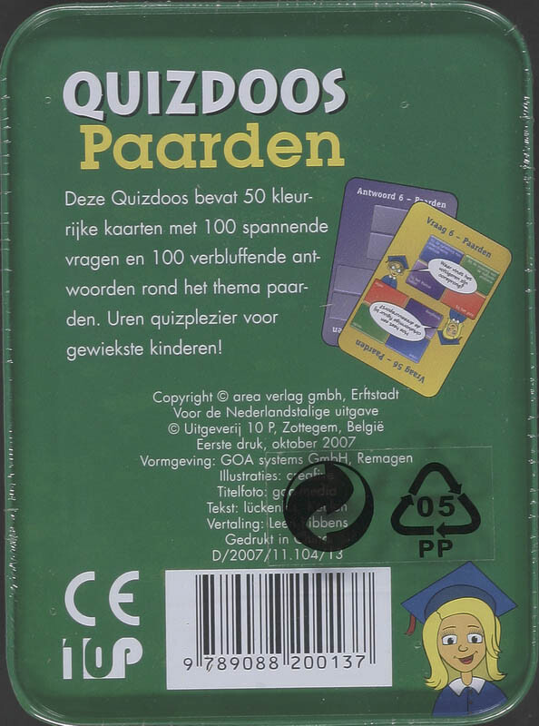 Quizdoos Paarden achterkant