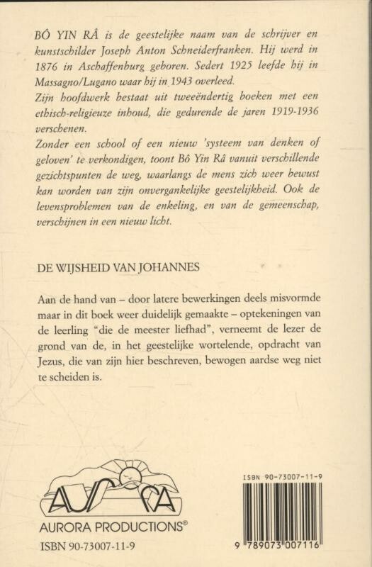 WIJSHEID VAN JOHANNES achterkant