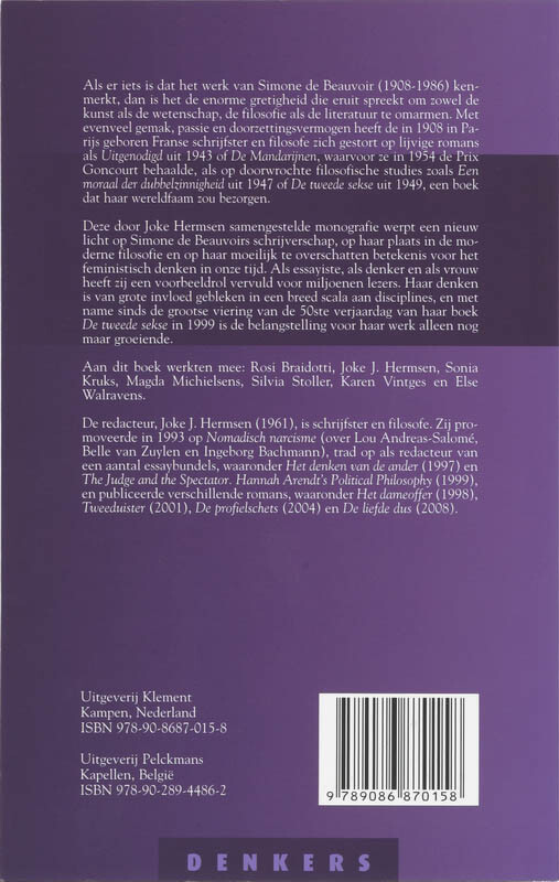 Simone de Beauvoir / Denkers achterkant