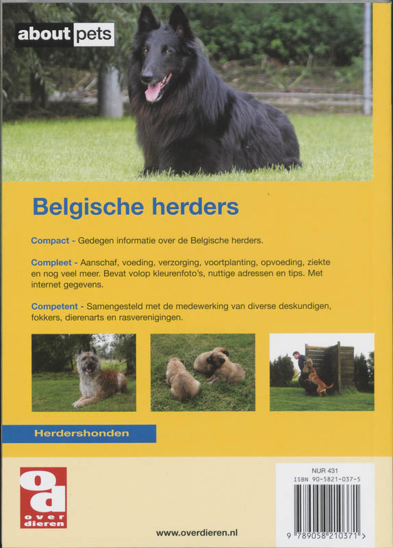 De Belgische Herder / Over Dieren achterkant