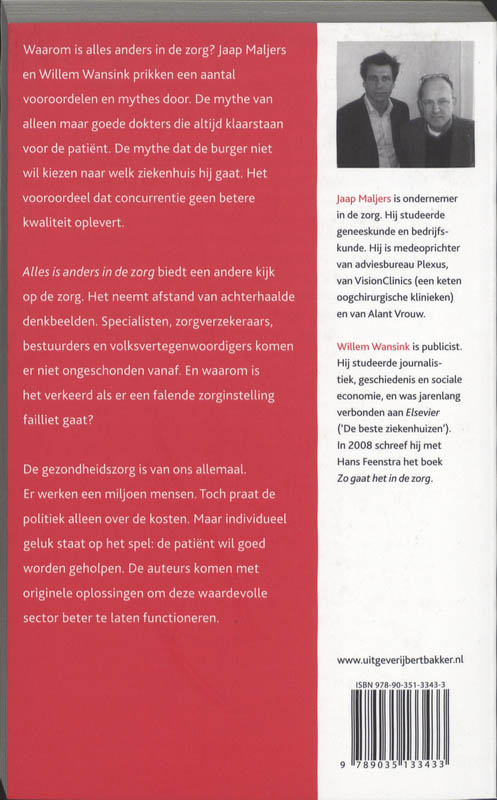 Alles is anders in de zorg Alles is anders in de zorg achterkant