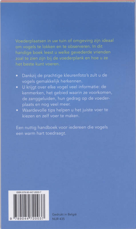 Vogels op en rond de voederplank Vogels op en rond de voederplank achterkant
