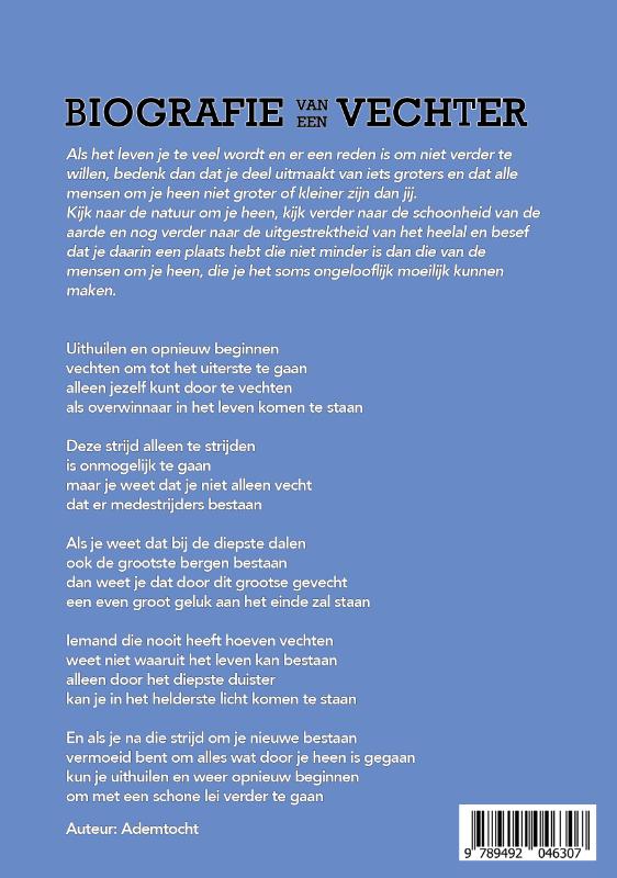 Biografie van een vechter Biografie van een vechter achterkant