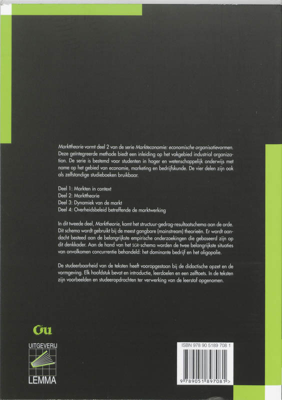 Markteconomie 2 Markttheorie achterkant