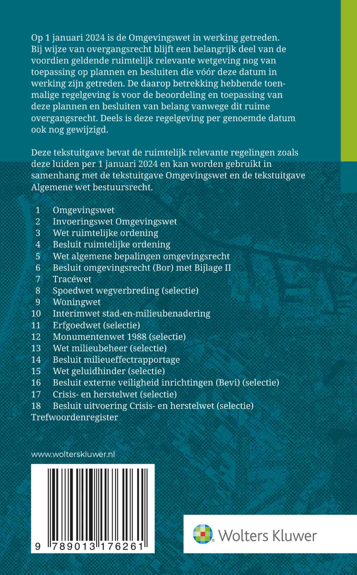 Tekstuitgave Ruimtelijk bestuursrecht 2024/1 achterkant