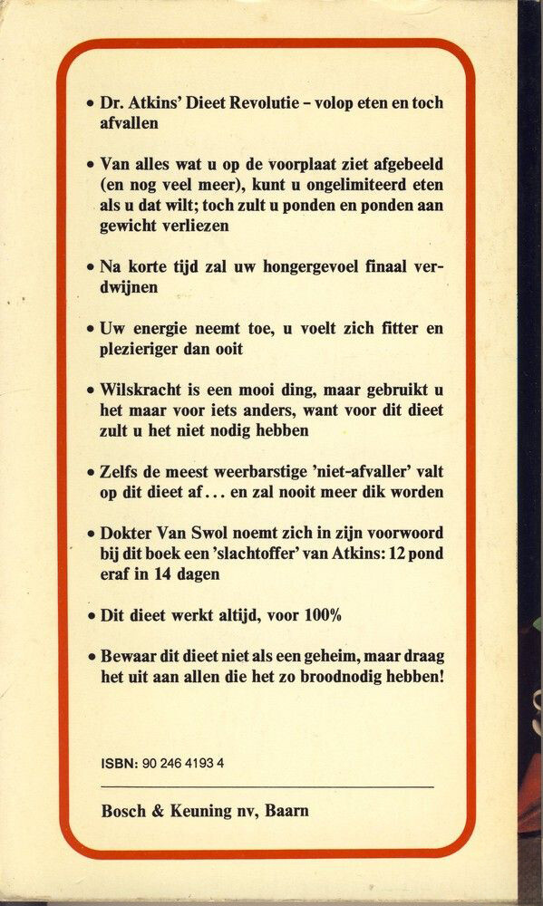 Dr. Atkins' dieet revolutie achterkant