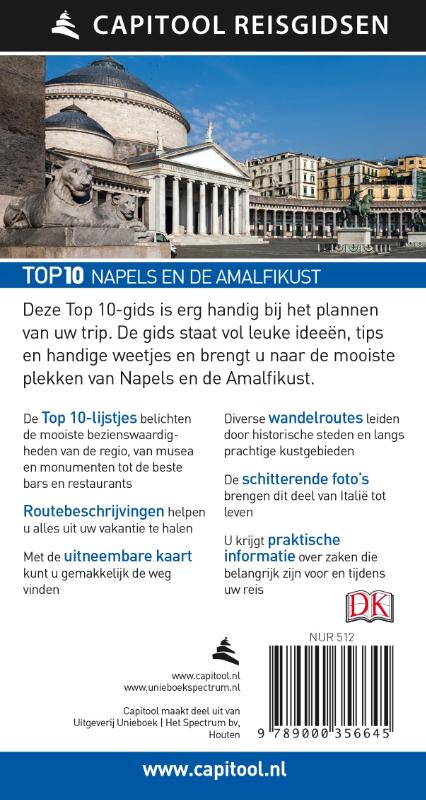 Capitool Reisgidsen Top 10  -   Napels en de Amalfikust achterkant
