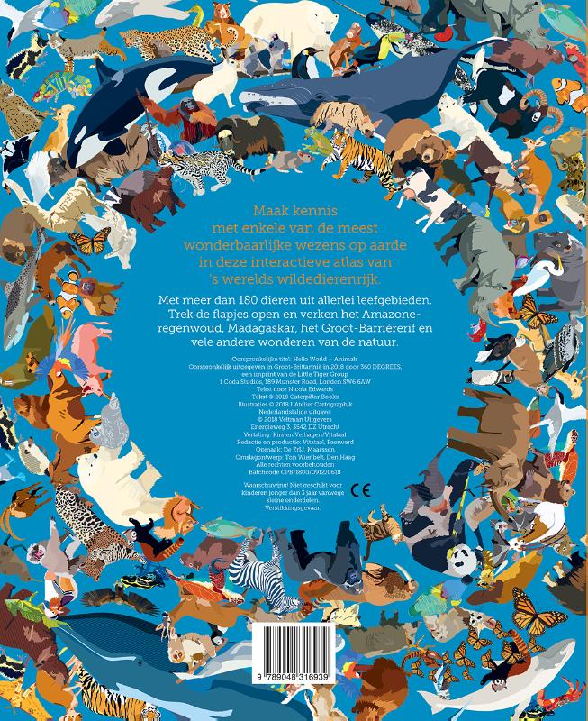 Dierenatlas van de wereld achterkant