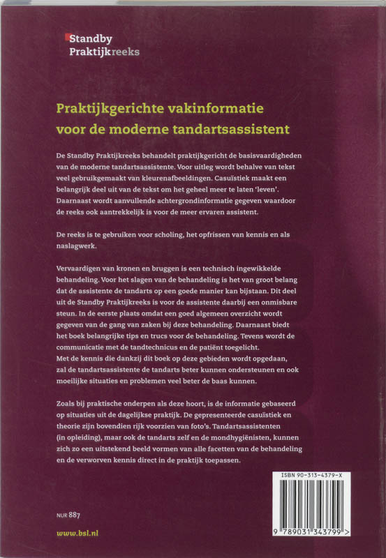 Standby praktijkreeks  -   Assisteren bij de behandeling van kroon- en brugwerk achterkant