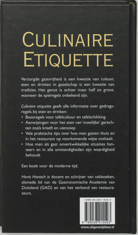 Culinaire Etiquette achterkant