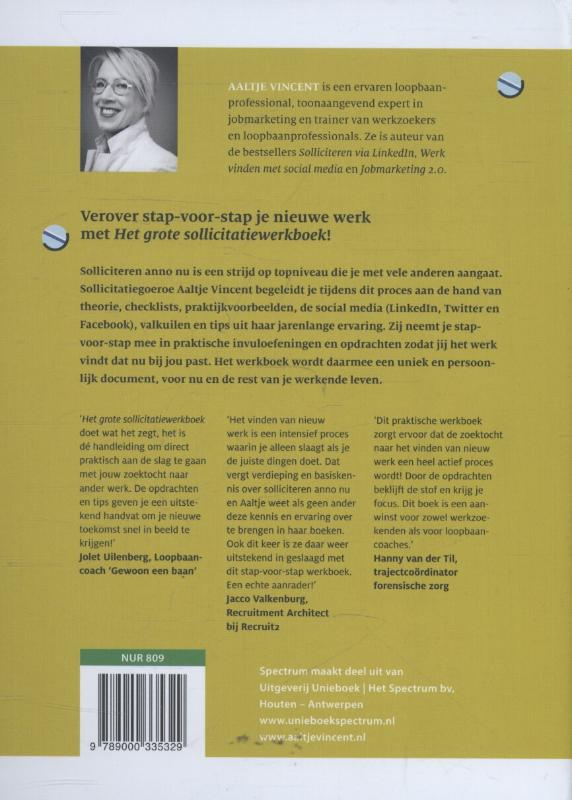 Het grote sollicitatiewerkboek Het grote sollicitatiewerkboek achterkant