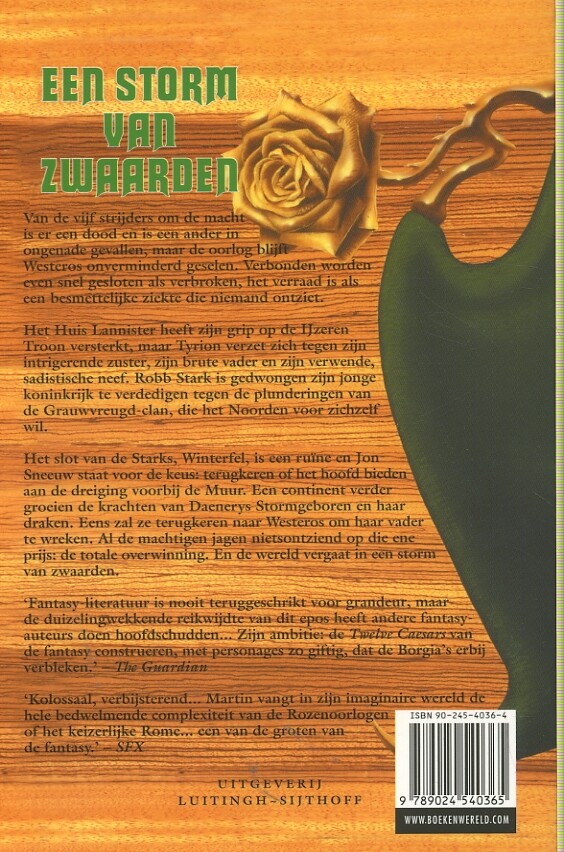 Een storm van zwaarden / 3B / Het lied van ijs en vuur / 3 achterkant