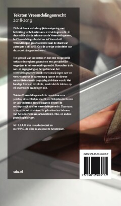 Teksten Vreemdelingenrecht 2018-2019 achterkant