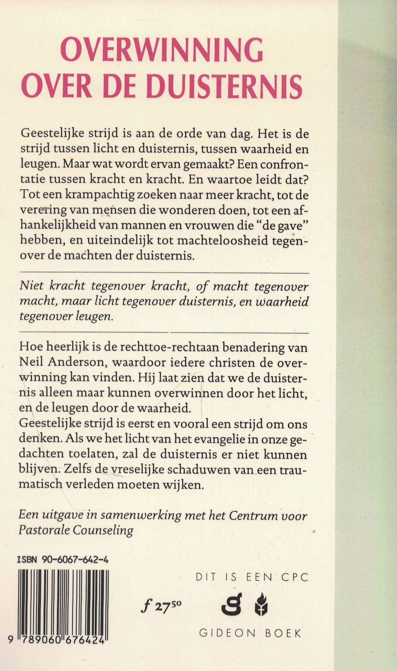 OVERWINNING OVER DE DUISTERNIS achterkant
