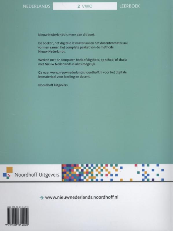 Nieuw Nederlands 2 Vwo Leerboek achterkant