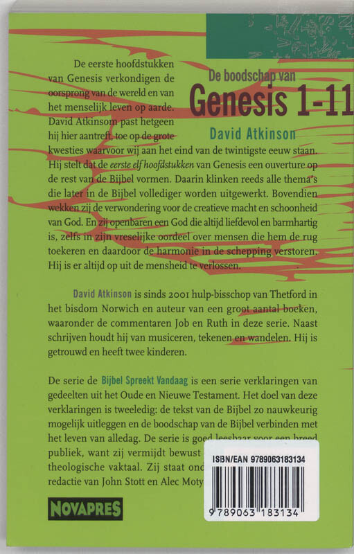 De boodschap van Genesis 1-11 / De Bijbel spreekt vandaag achterkant