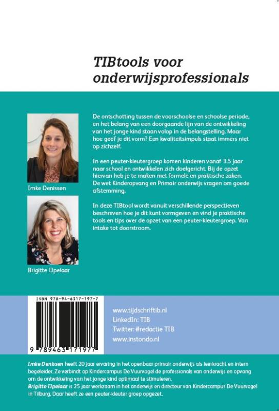 Werk met peuters en kleuters in één groep / TIB tools voor onderwijsprofessionals achterkant