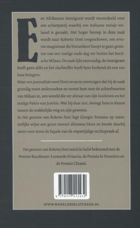 Het geweten van Roberto Doni achterkant