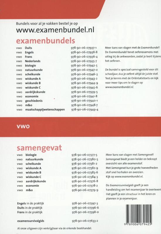 Examenbundel  vwo bilogie 2012-2013 achterkant