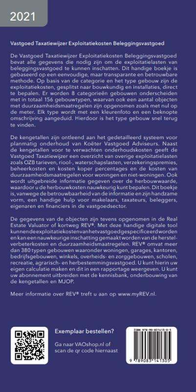 Vastgoed Taxatiewijzer Exploitatiekosten Beleggingsvastgoed 2021 achterkant