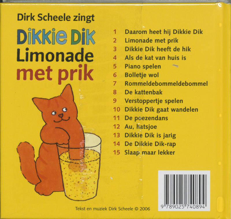 Dikkie Dik Limonade met prik / Dikkie Dik achterkant