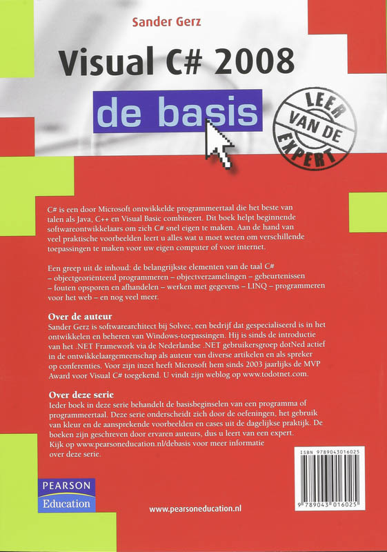 Visual C# 2008 - De Basis achterkant