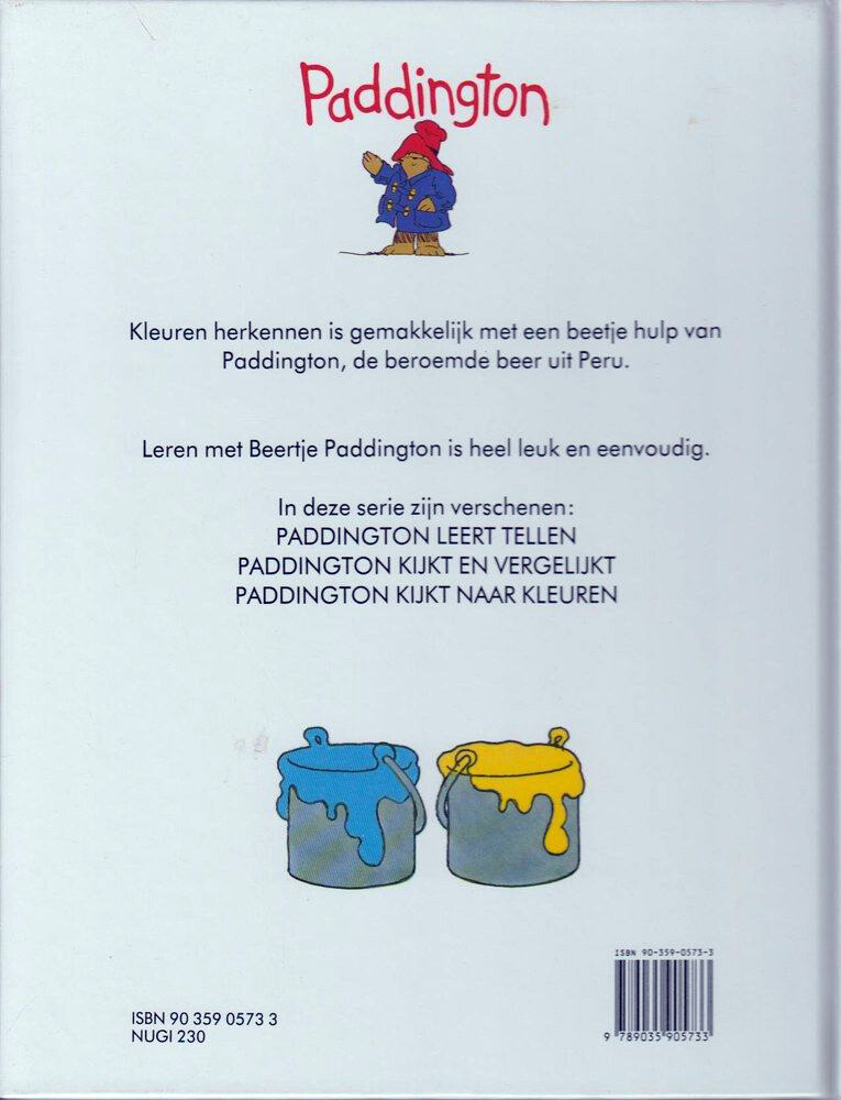 Paddington kijkt naar kleuren / Paddington achterkant