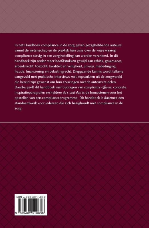 Handboek compliance in de zorg achterkant