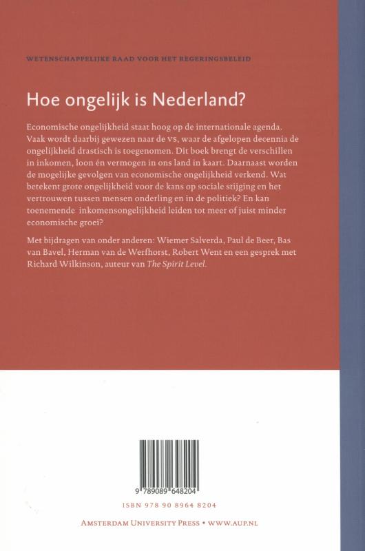 WRR Verkenningen 28 - Hoe ongelijk is Nederland? achterkant