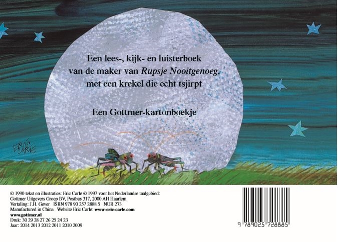 De krekel die niet tsjirpen kon achterkant