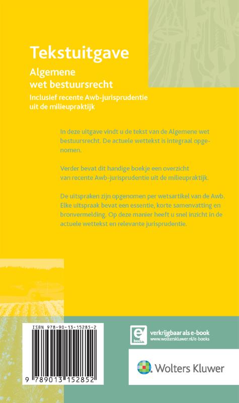 Tekstuitgave Algemene wet bestuursrecht 2019 achterkant