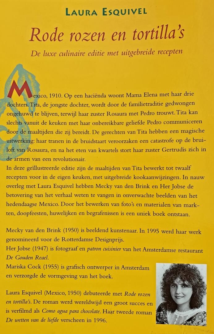 Rode rozen en tortilla's achterkant